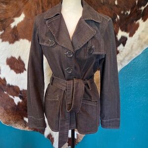 Baccini Dark Brown Belted Blazer